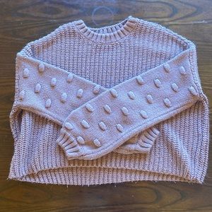 Light brown crochet sweater teens/kids (small) Fair condition